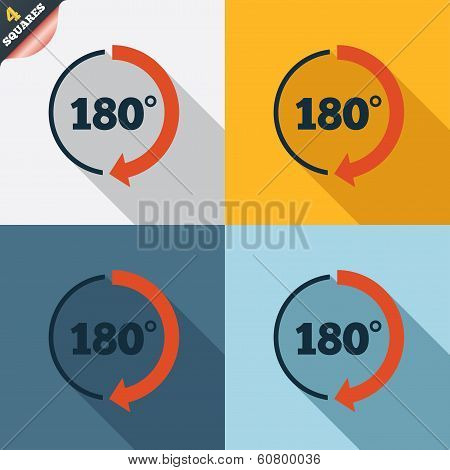 Angle 180 degrees sign icon. Geometry math symbol