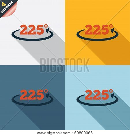 Angle 225 degrees sign icon. Geometry math symbol