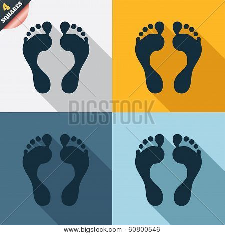 Human footprint sign icon. Barefoot symbol.