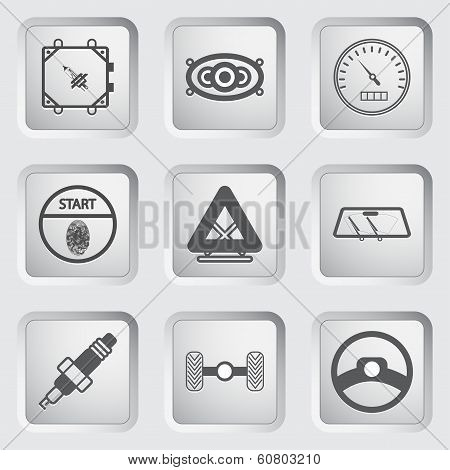 Car part and service icons set 7.
