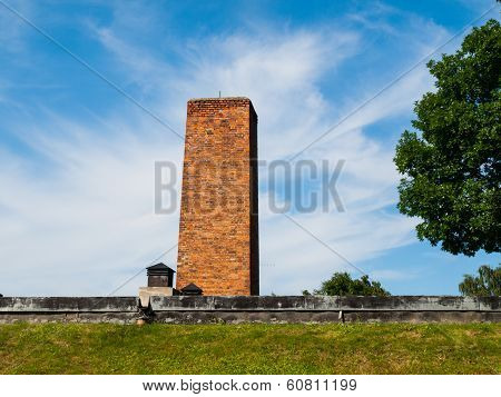 Crematorium Chimney In Auschwitz Concentration Camp