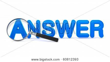 Answer Concept with Magnifying Glass.