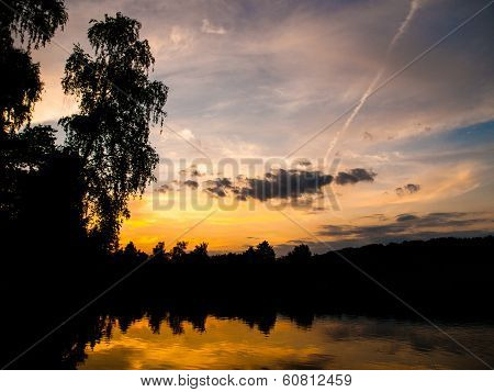 Komarov Lake Near Brandzes After Sunset