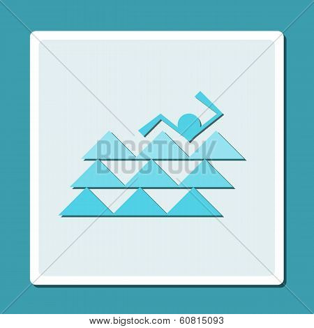 symbol of swimming pool for web and mobile application