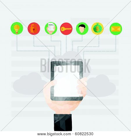 Modern Flat Design Vector Illustration Of Online Communication And Internet