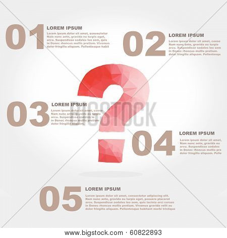 Vector Question Mark Polygon Infographic Element With Flat Color