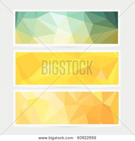 Polygon Abstract Banner Pattern Background In Flat Color