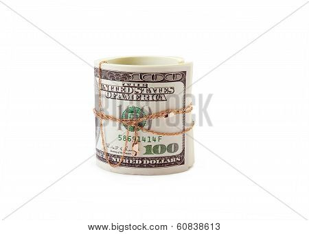 Money Of Roll Entwisted By Gold