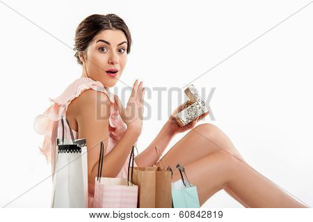 Woman opening gift box