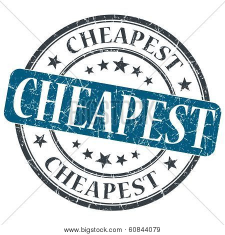 Cheapest Blue Grunge Round Stamp On White Background