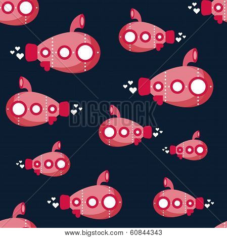 Love Submarine vector background