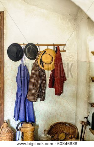 Rural Cloakroom with Clothes