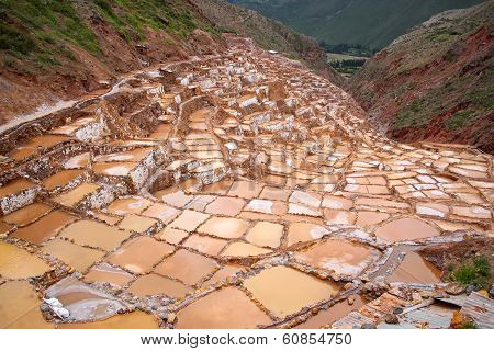 Saltworks In Maras, Cuzco, Peru