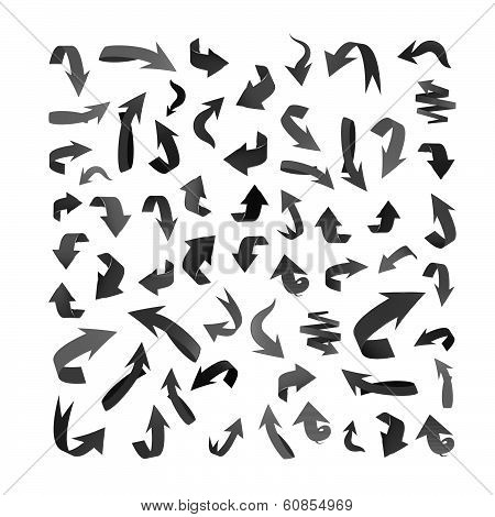 Monochrome 3d Arrows Set