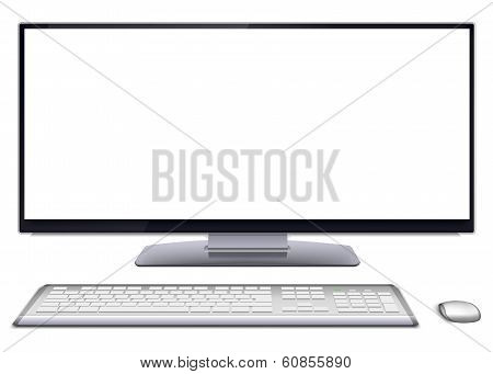 Modern Desktop Computer With Blank Screen