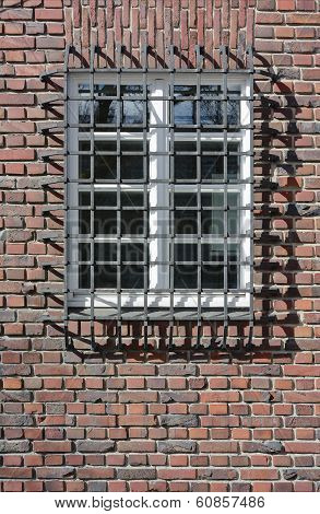 Brick Wall With Window Guard