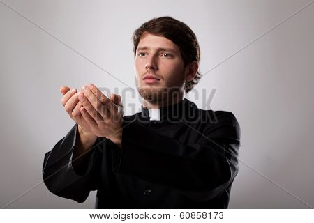 Priest Is Preaching A Sermon