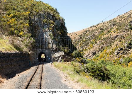 Railway Track Up Taieri Gorge New Zealand