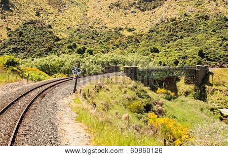 Railway Track Up Taieri Gorge New Zealand