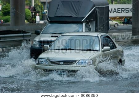 Monsoon Rain i Bangkok, Thailand