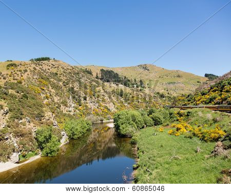 Railway Track Up Taieri Gorge New Zealand