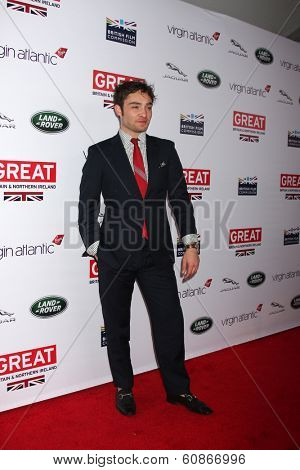 LOS ANGELES - FEB 28:  Ed Westwick at the 2014 GREAT British Oscar Reception at The British Residence on February 28, 2014 in Los Angeles, CA