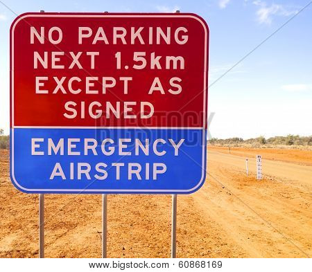 No Parking Sign for an Emergency Airstrip