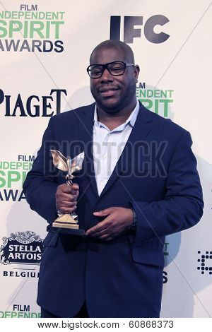 LOS ANGELES - MAR 1:  Steve McQueen at the Film Independent Spirit Awards at Tent on the Beach on March 1, 2014 in Santa Monica, CA