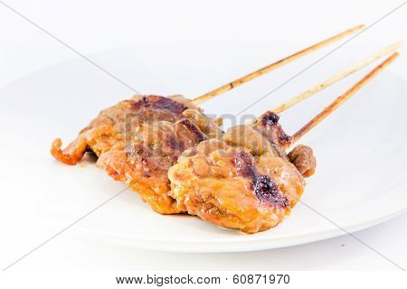 Grilled pork on stick
