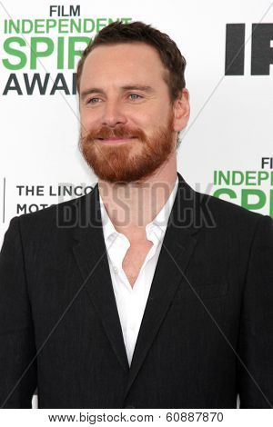 LOS ANGELES - MAR 1:  Michael Fassbender at the Film Independent Spirit Awards at Tent on the Beach on March 1, 2014 in Santa Monica, CA