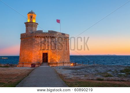 Ciutadella Castell de Sant Nicolas sunset Castillo San Nicolas in Ciudadela Balearic Islands