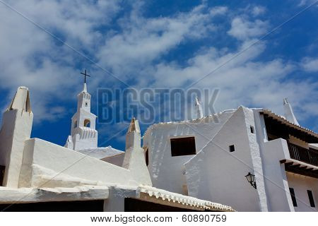 Binibequer Vell in Menorca Binibeca white village Sant Lluis at Balearic Islands