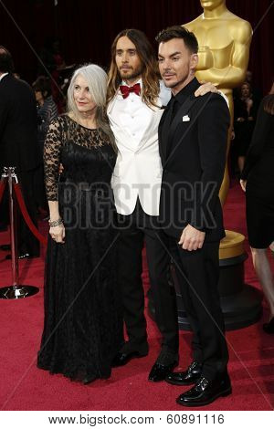 LOS ANGELES - MAR 2:  Constance Leto, Jared Leto, Shannon Leto at the 86th Academy Awards at Dolby Theater, Hollywood & Highland on March 2, 2014 in Los Angeles, CA