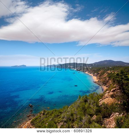 Ibiza Aigues Blanques Aguas Blancas Beach at Santa Eulalia Balearic Islands of spain