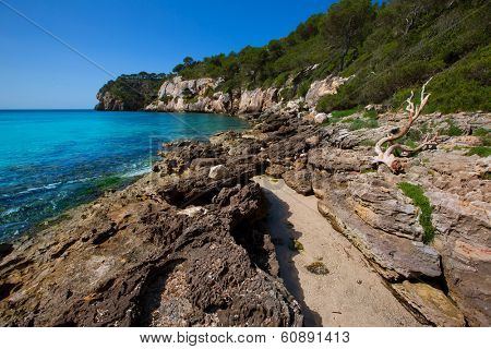 Cala Macarella Ciudadela Menorca turquoise Mediterranean sea in Balearic islands