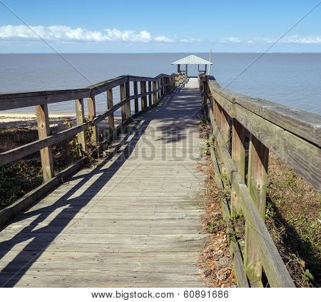 Rustic Wooden Fishing And Swimming Pier