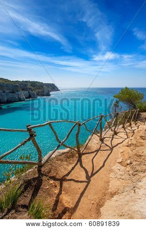 Cala Macarella Ciudadela Menorca turquoise Mediterranean sea in Balearic islands