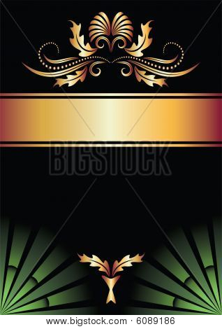 Hintergrund mit Ornament und golden Multifunktionsleiste