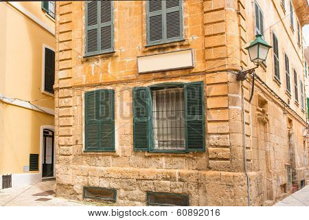 Ciutadella Menorca historic downtown in Ciudadela at Balearic islands