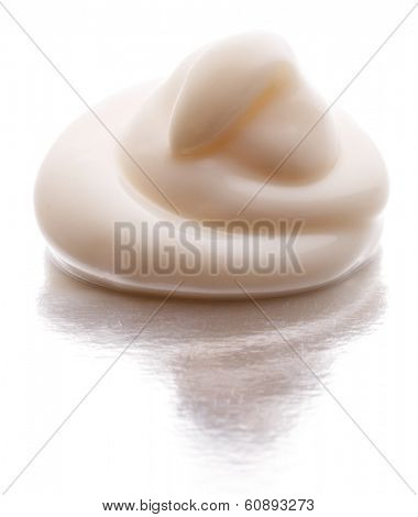 Mayonnaise swirl  isolated on white background cutout