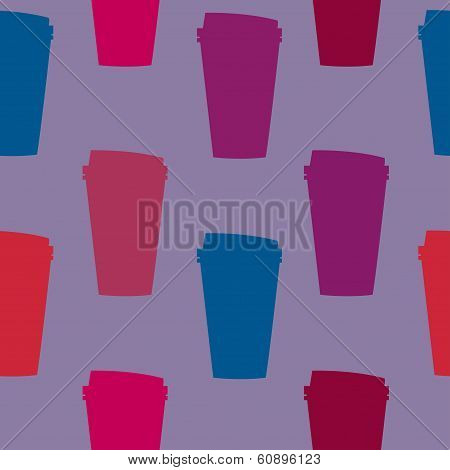 vector seamless paper coffee glasses