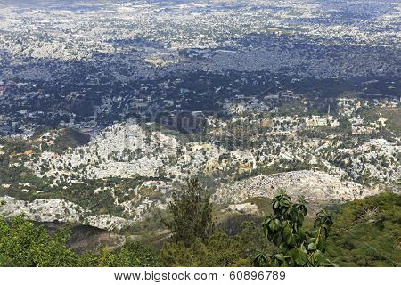 A high view overlooking the city of Port-Au-Prince, Haiti.