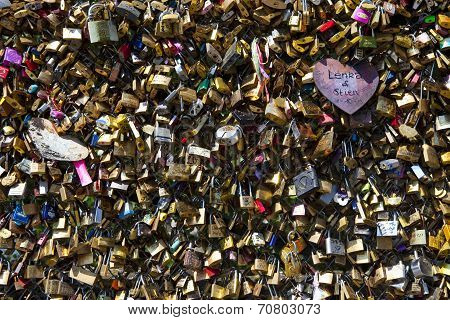 Love Locks On The Pont Des Arts In Paris