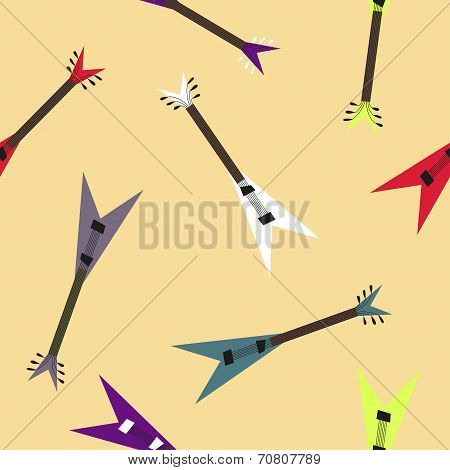 Electric Guitar Seamless Pattern