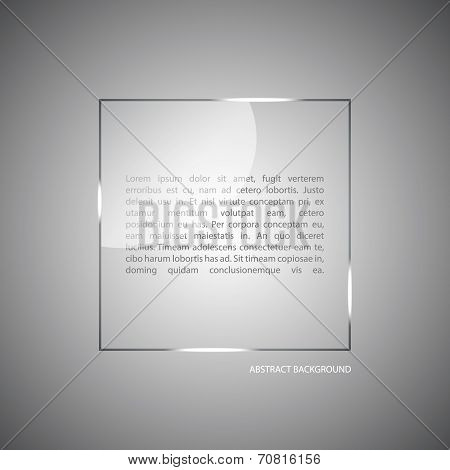 Abstract Vector Background With A Glass Panel With Copy Space.
