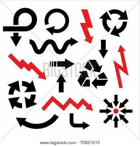 Black and red arrow set collections