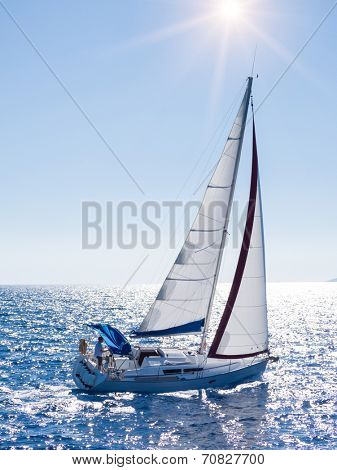 Sailing yacht in Lefkada Greece
