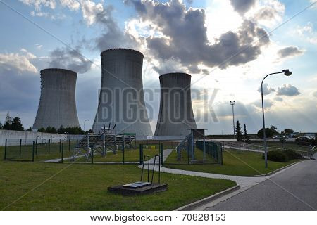 Cooling towers at nuclear power plant