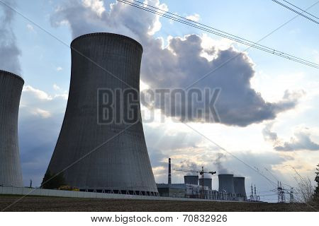 Cooling towers at nuclear power plant
