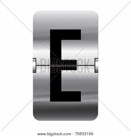 Silver Flipboard Letter - Departure Board - E